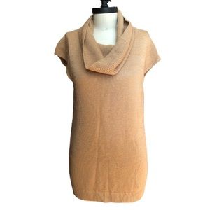 J. Crew Wool Cowl Neck Cap Sleeve Camel Knit Sweater